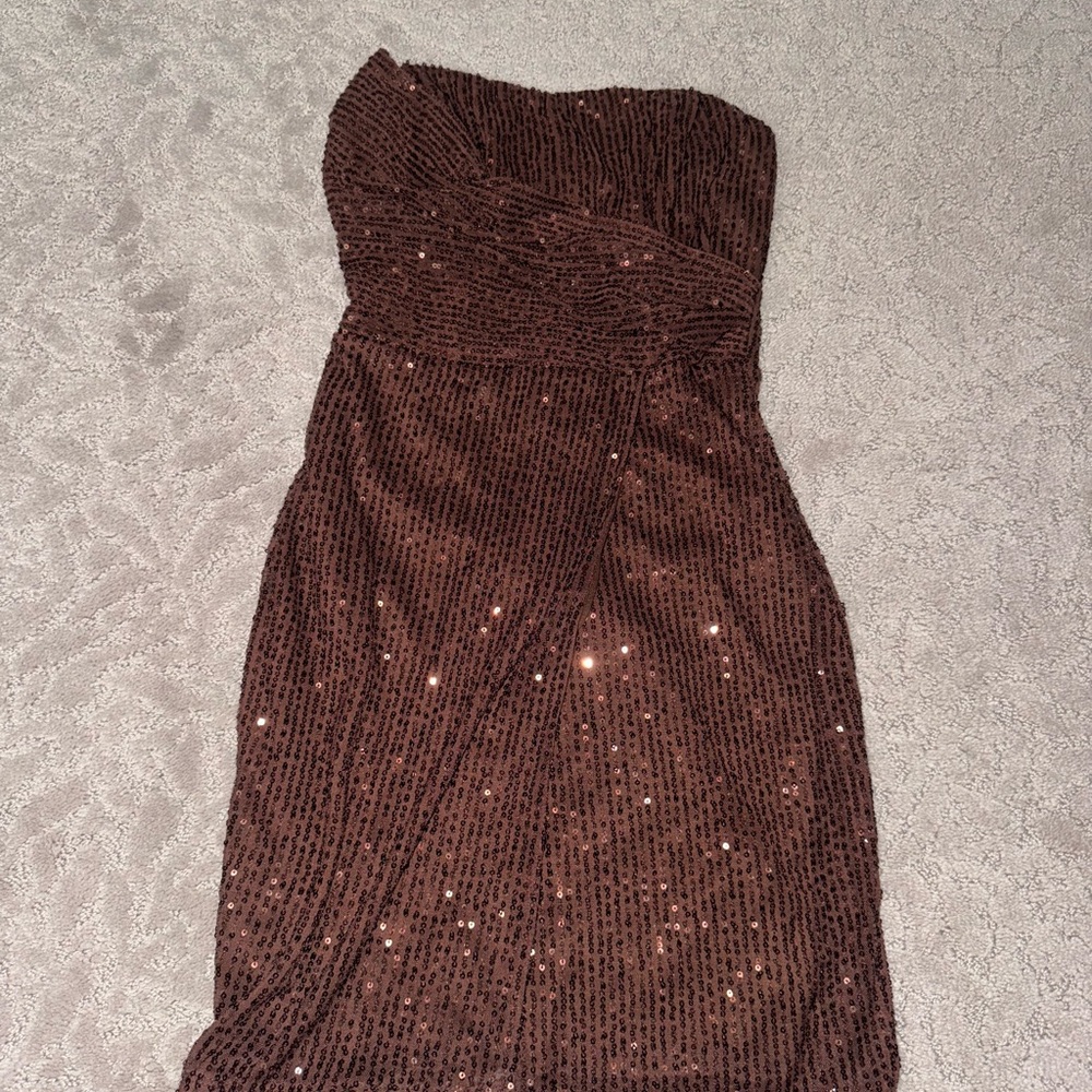 Windsor Strapless Brown Mini Dress